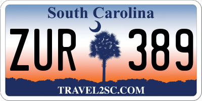 SC license plate ZUR389