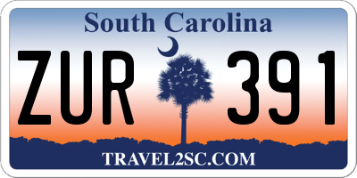 SC license plate ZUR391