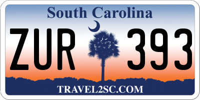 SC license plate ZUR393