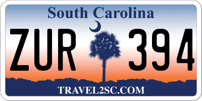 SC license plate ZUR394