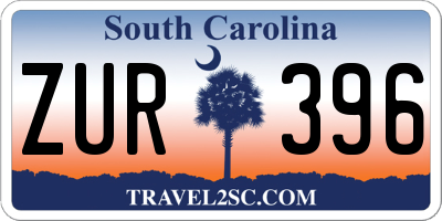 SC license plate ZUR396