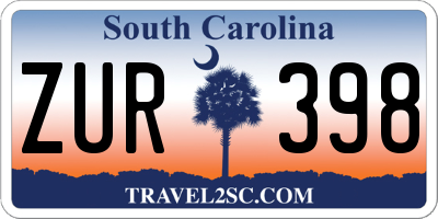 SC license plate ZUR398