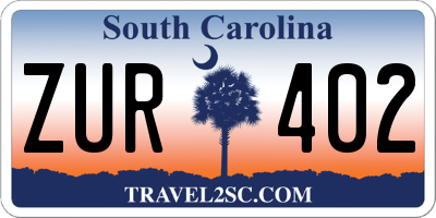 SC license plate ZUR402