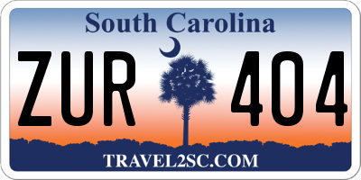 SC license plate ZUR404