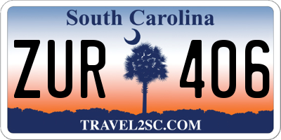 SC license plate ZUR406