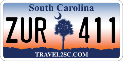 SC license plate ZUR411