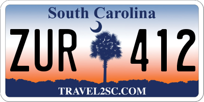 SC license plate ZUR412