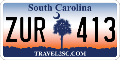 SC license plate ZUR413