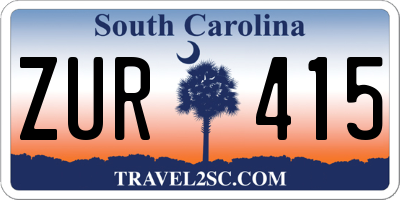 SC license plate ZUR415