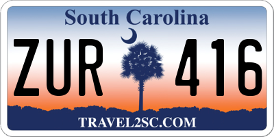 SC license plate ZUR416