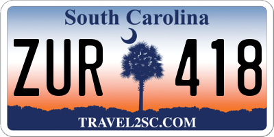 SC license plate ZUR418