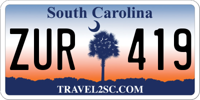 SC license plate ZUR419