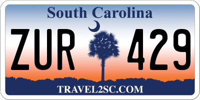 SC license plate ZUR429