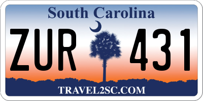 SC license plate ZUR431
