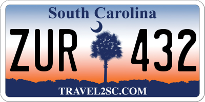 SC license plate ZUR432