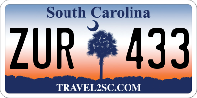 SC license plate ZUR433