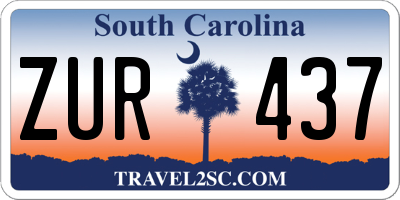 SC license plate ZUR437