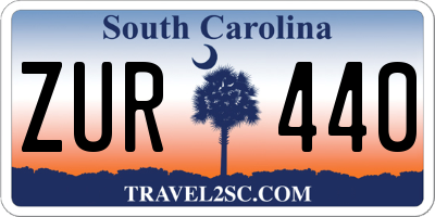SC license plate ZUR440
