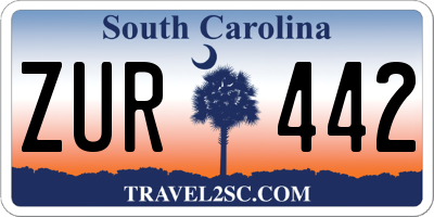 SC license plate ZUR442