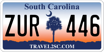 SC license plate ZUR446