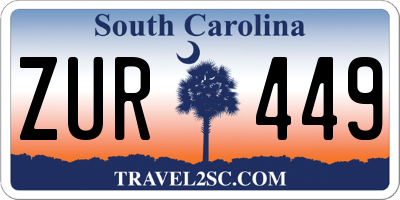 SC license plate ZUR449