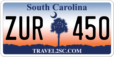 SC license plate ZUR450
