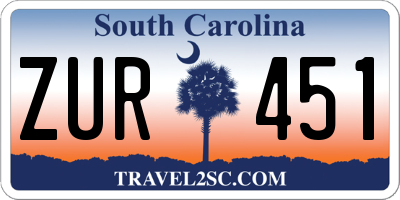 SC license plate ZUR451