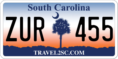 SC license plate ZUR455