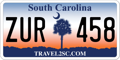 SC license plate ZUR458