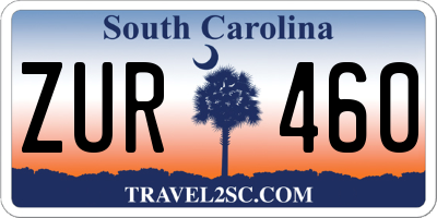 SC license plate ZUR460