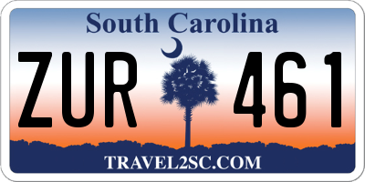 SC license plate ZUR461