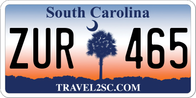 SC license plate ZUR465