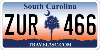 SC license plate ZUR466