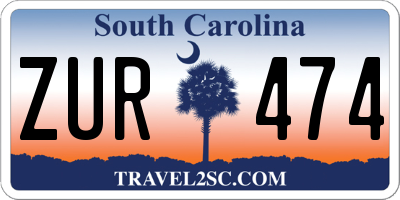 SC license plate ZUR474