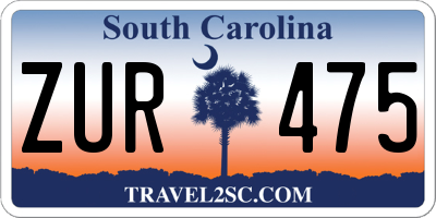 SC license plate ZUR475