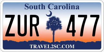 SC license plate ZUR477