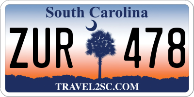 SC license plate ZUR478