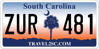 SC license plate ZUR481