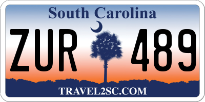 SC license plate ZUR489