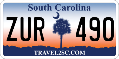 SC license plate ZUR490