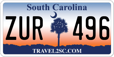 SC license plate ZUR496