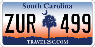 SC license plate ZUR499
