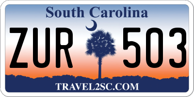 SC license plate ZUR503