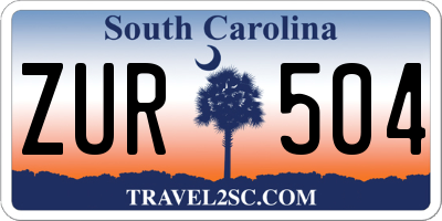 SC license plate ZUR504