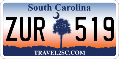 SC license plate ZUR519