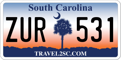 SC license plate ZUR531