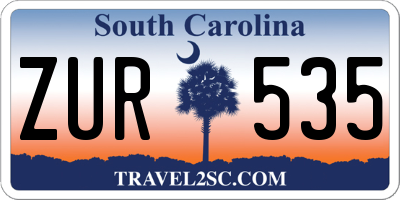 SC license plate ZUR535