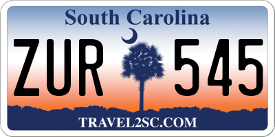 SC license plate ZUR545