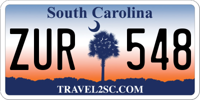 SC license plate ZUR548