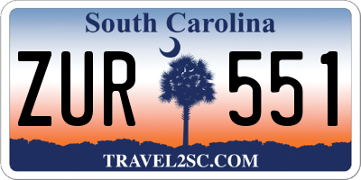 SC license plate ZUR551